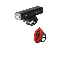 ROCKBROS - Kit 2 Luces Bicicleta Usb-c Recargable Linterna Negro 600lm
