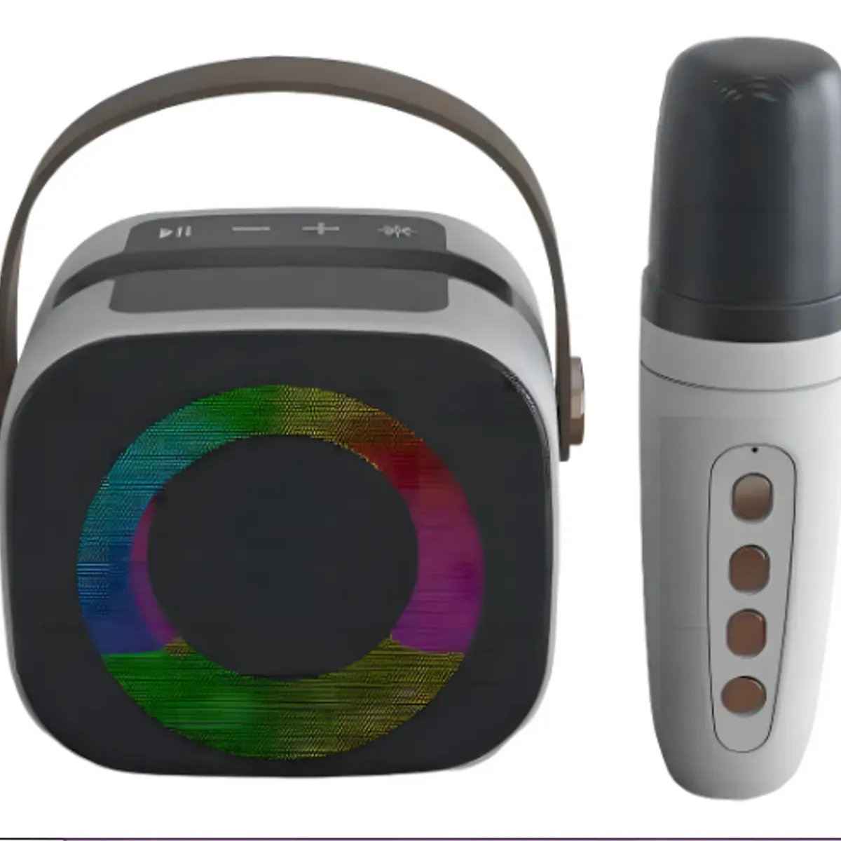 GENERICO - Mini Altavoz Karaoke Bd108 Bluetooth Luces Led V5.3 Portátil Color Blanco