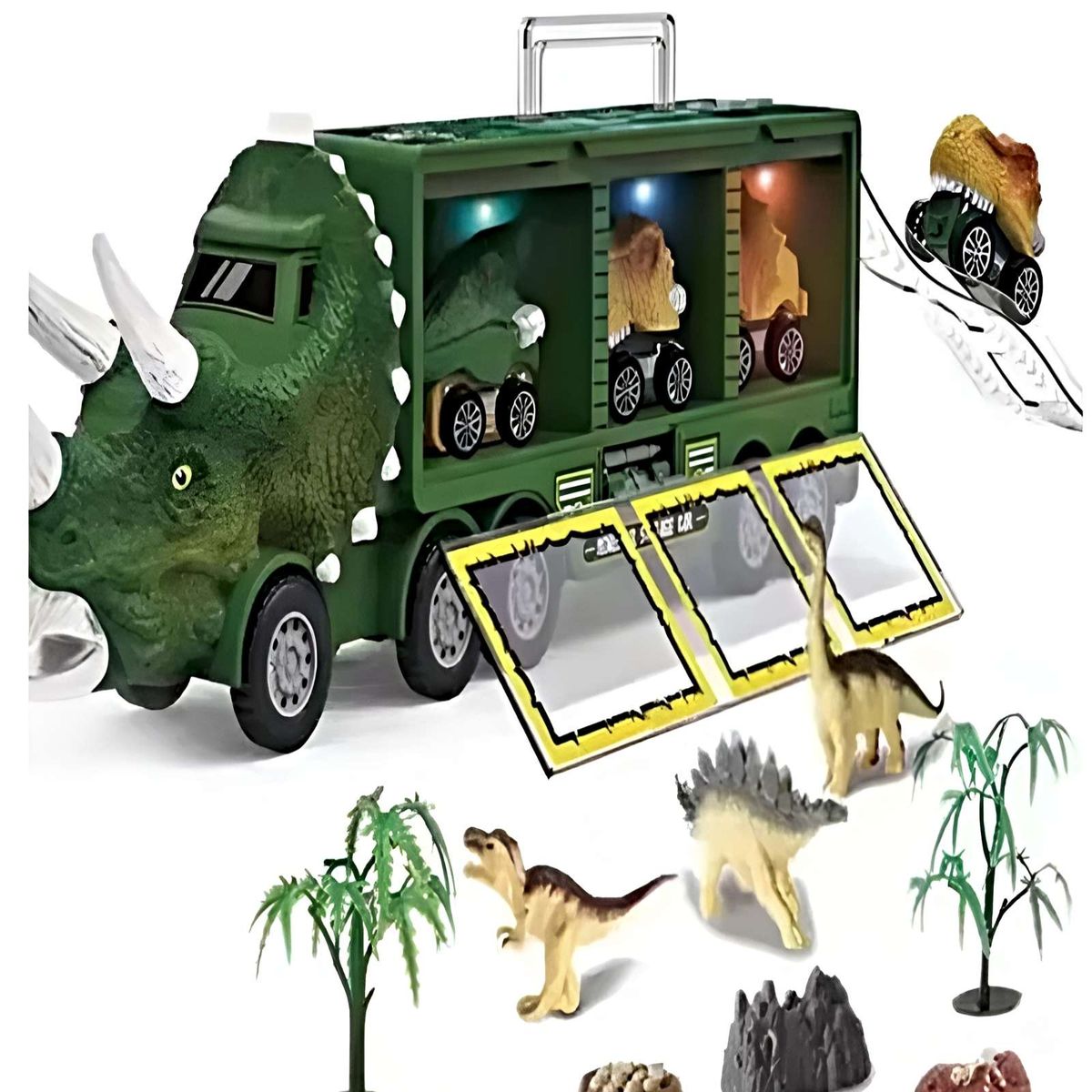 GENERICO - GRAN CAMIÓN TRICERATOPS TRANSPORTADOR DE DINOSAURIOS