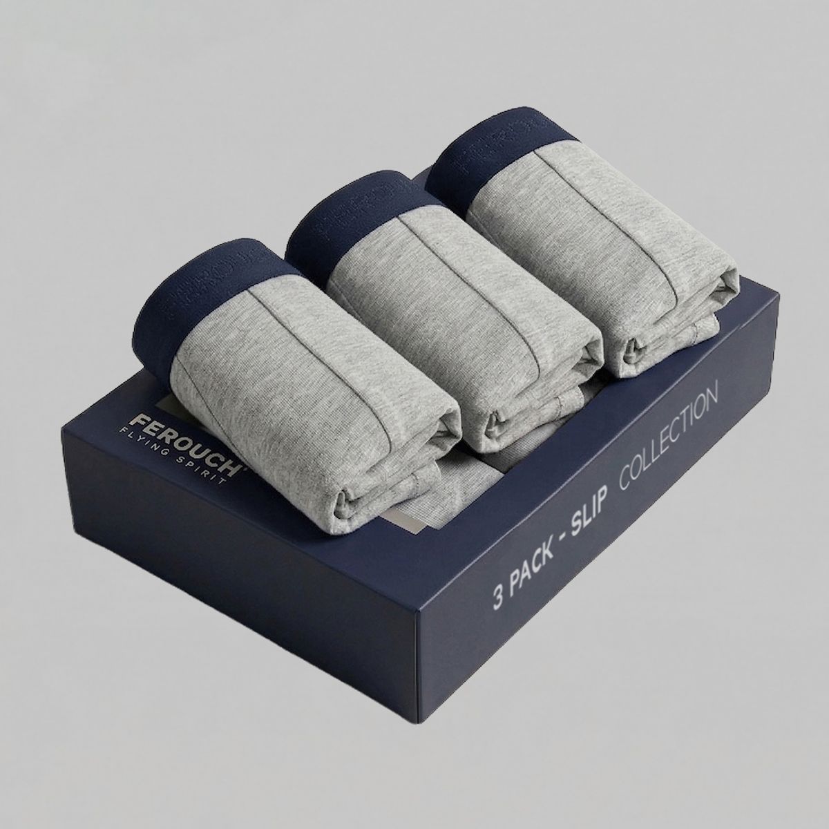 FEROUCH - Tripack Slip Gris Dk Grey Melange Ferouch