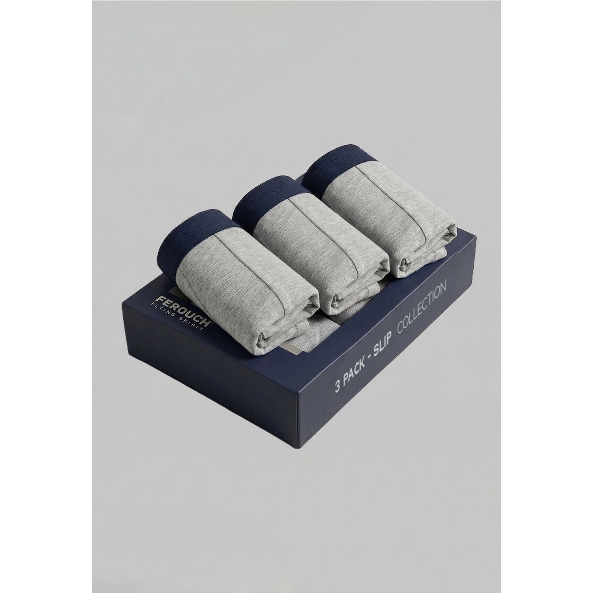 FEROUCH - Tripack Slip Gris Dk Grey Melange Ferouch