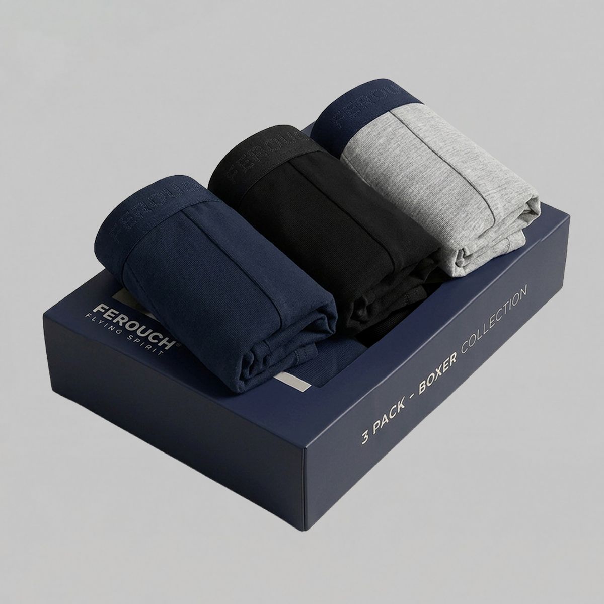 FEROUCH - Tripack Boxer Surtido Color Navy Ferouch