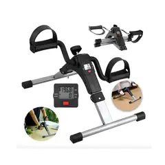 GENERICO - Mini Bicicleta Estatica Pedalera con Pantalla Lcd Spinning Gris