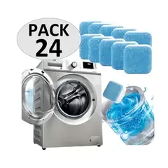 GENERICO - Pack 24 Pastillas Efervescentes Limpieza De Máquina Lavadora