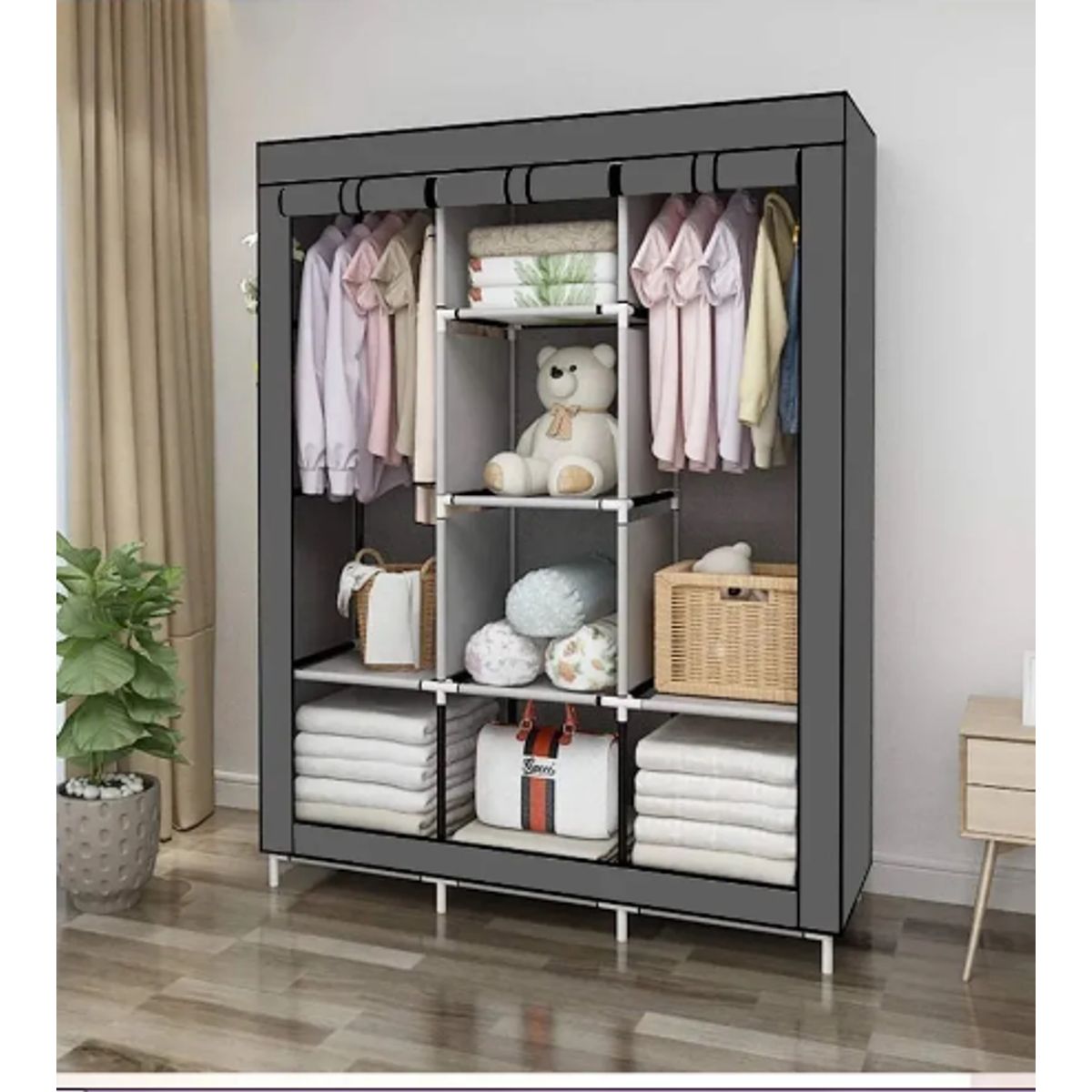 GENERICO - Armario Closet Ropero Armable De 3 Cuerpos De Tela 88130