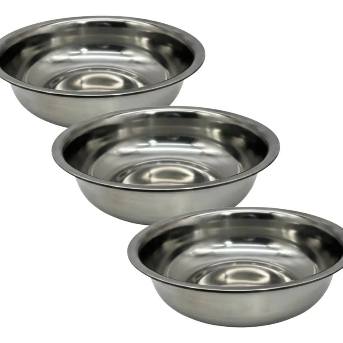 GENERICO - Set 3 Bowl Grande Acero Inoxidable de 38cm Repostería Bajo
