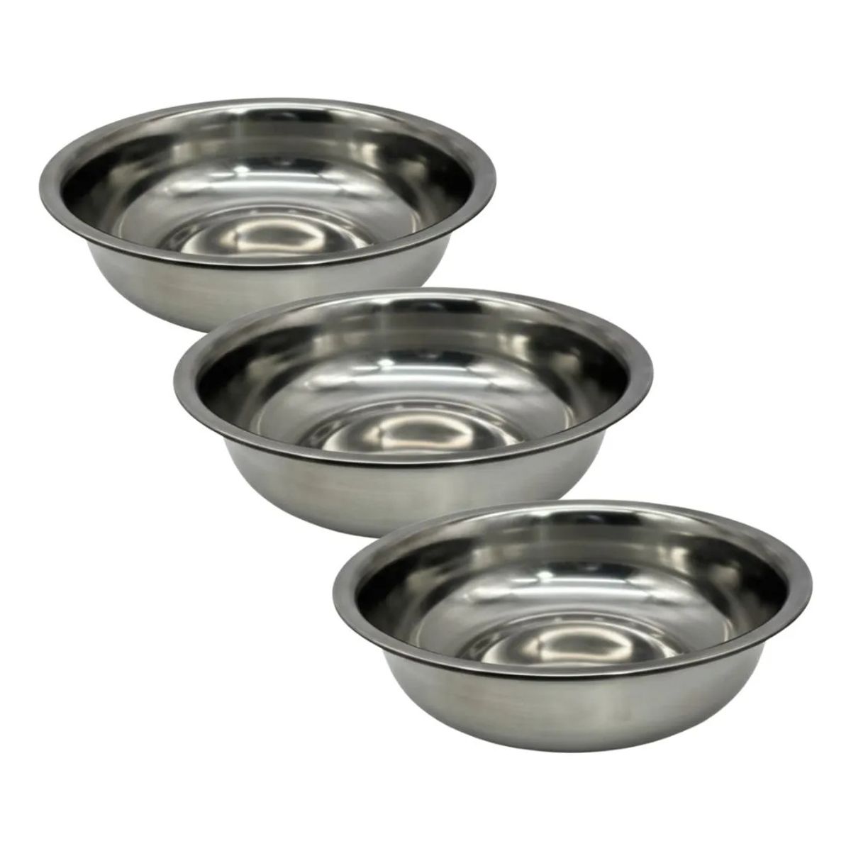 GENERICO - Set 3 Bowl Grande Acero Inoxidable de 38cm Repostería Bajo