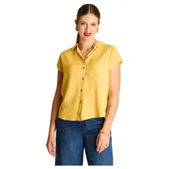 LORENZO DI PONTTI - Blusa Mostaza Abotonada Manga Corta