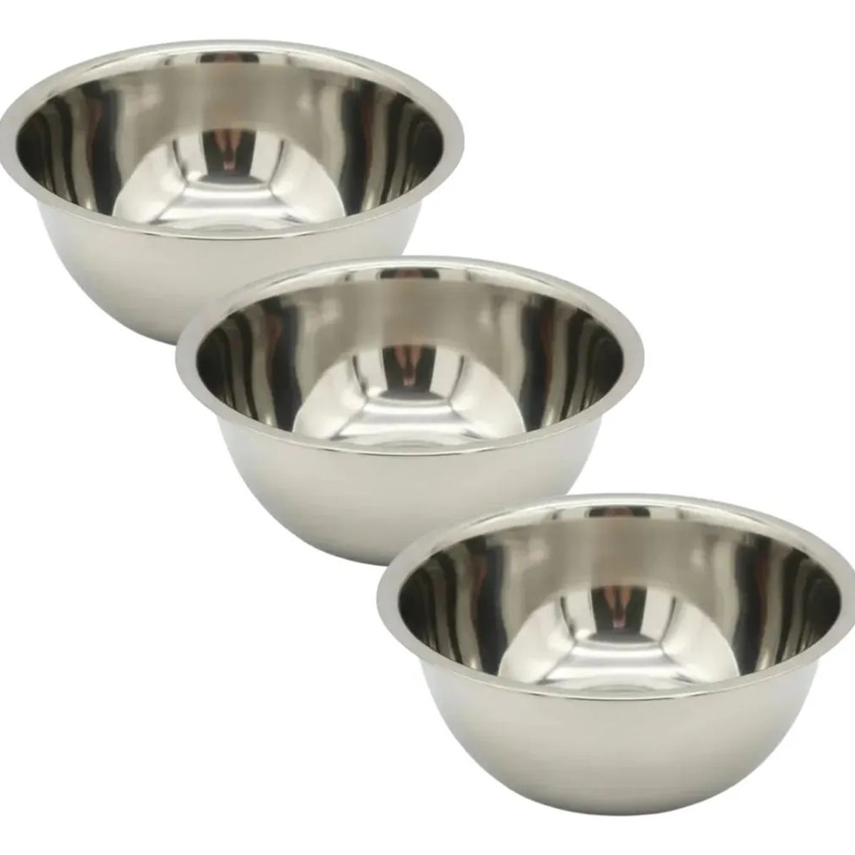 GENERICO - Set 3 Bowl Acero Inoxidable 26x11m Preparaciones Reposteria