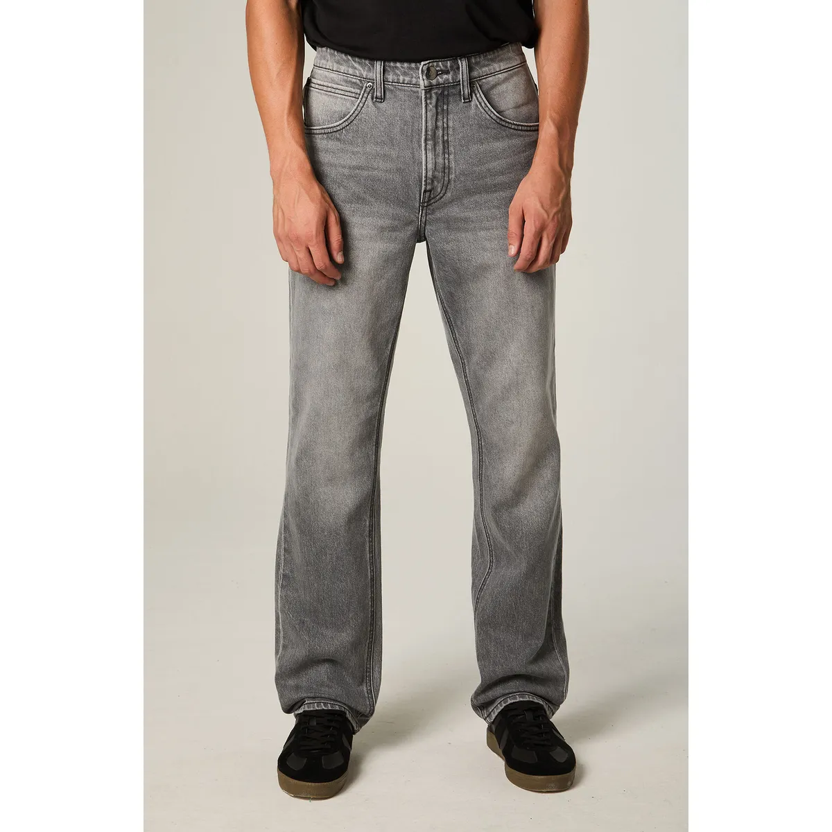 LEE - Jeans Hombre Straight Tiro Alto Gris Brooklyn
