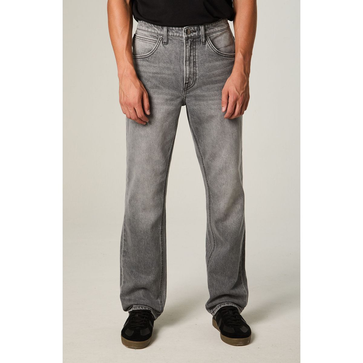 LEE - Jeans Hombre Straight Tiro Alto Gris Brooklyn