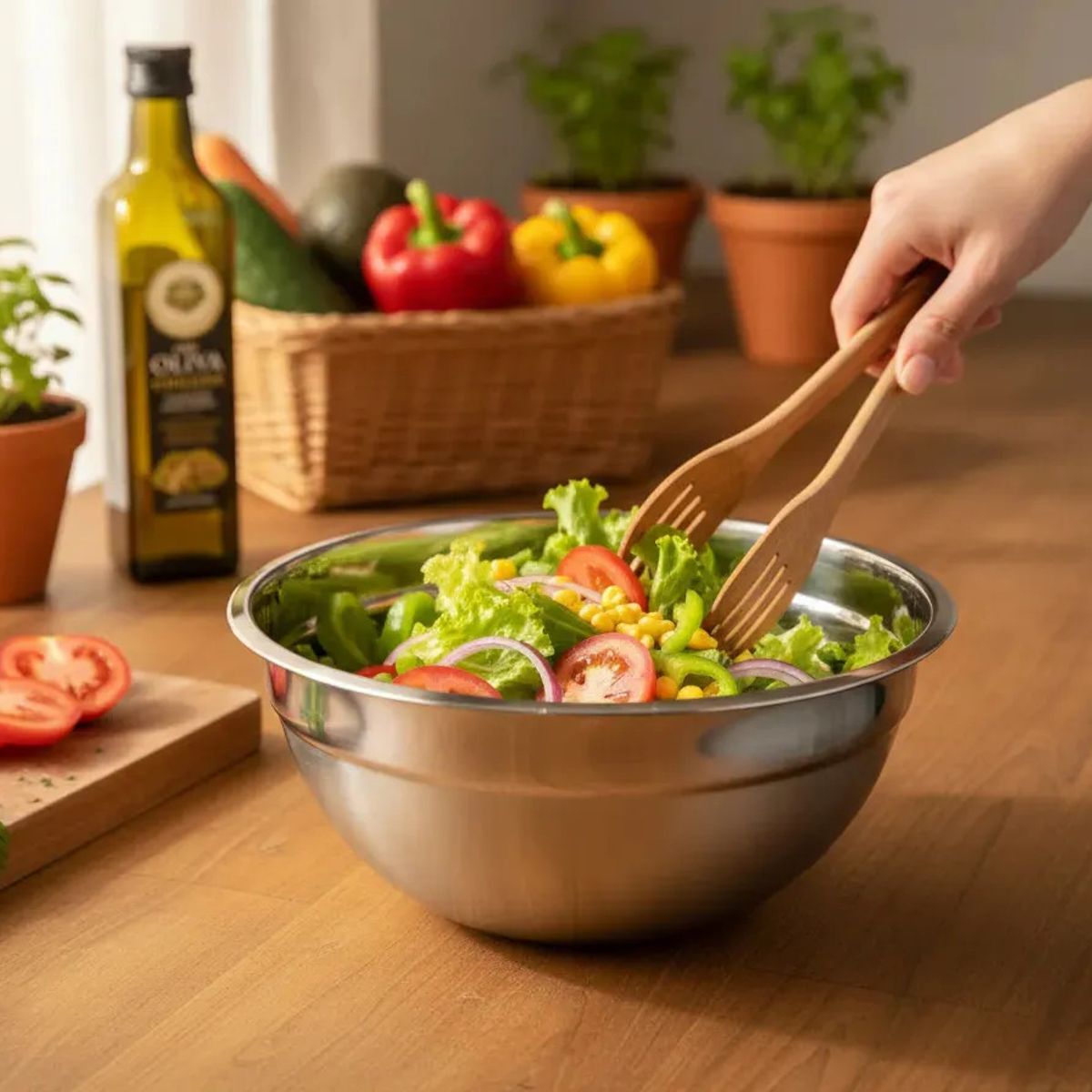 GENERICO - Set 3 Bowl Acero Inoxidable 24cm para Repostería Cocina