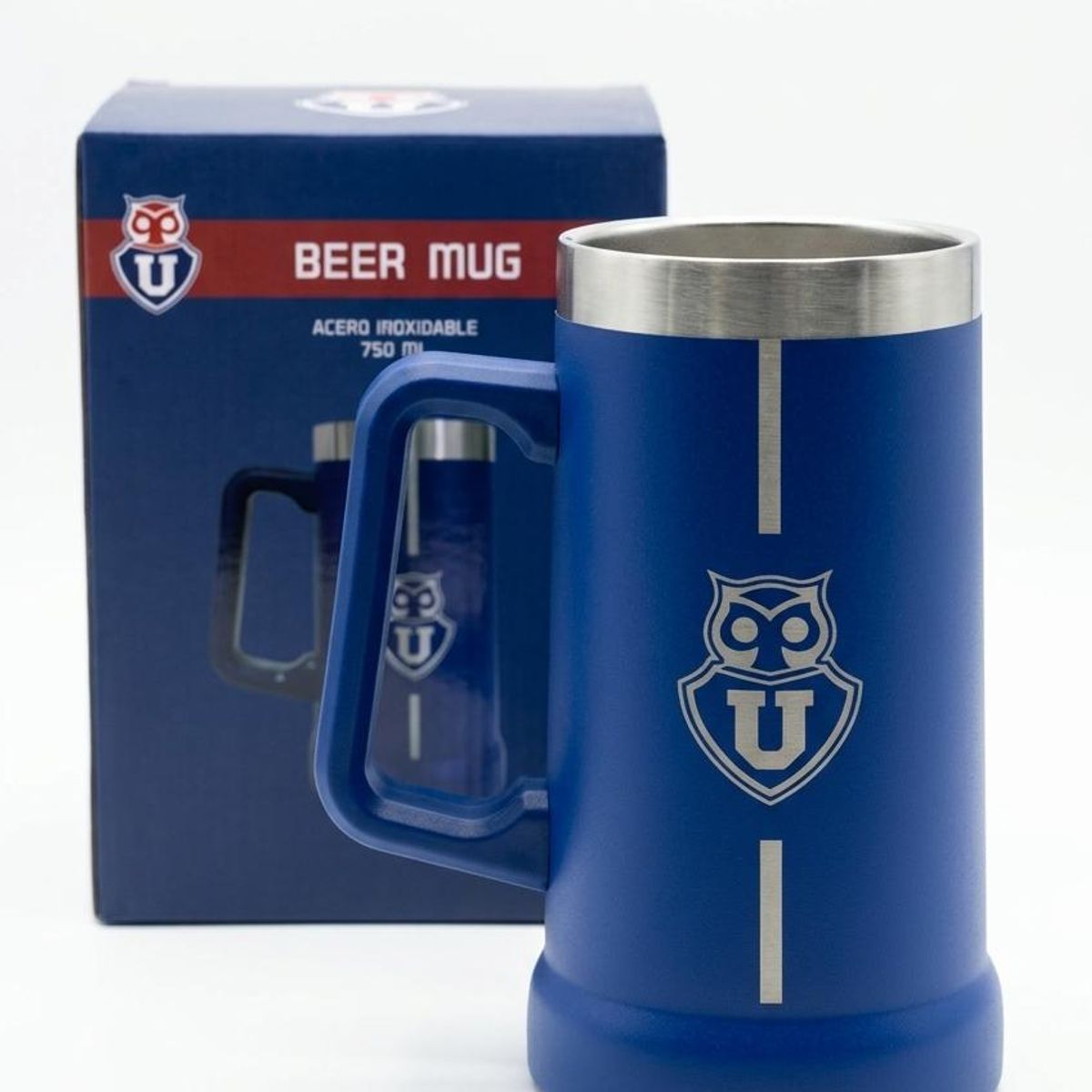 TITANIO - Chopp Cervecero Universidad de Chile 750ml Acero Inoxidable Térmico - Azul