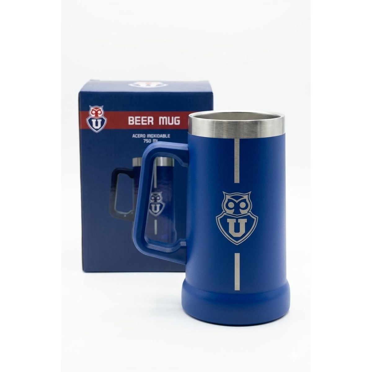 TITANIO - Chopp Cervecero Universidad de Chile 750ml Acero Inoxidable Térmico - Azul