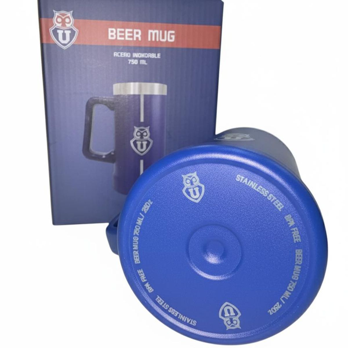 TITANIO - Chopp Cervecero Universidad de Chile 750ml Acero Inoxidable Térmico - Azul