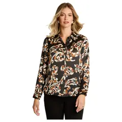 LORENZO DI PONTTI - Blusa Floral Mujer Negro