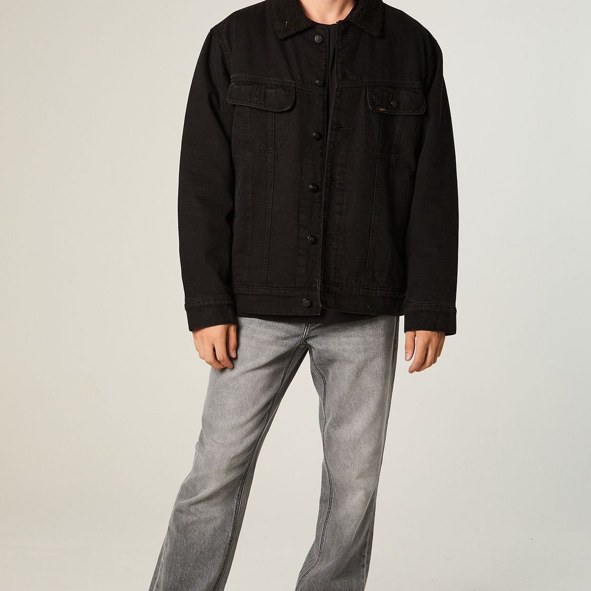 LEE - Chaqueta Hombre Regular Negro Sherpa Rider