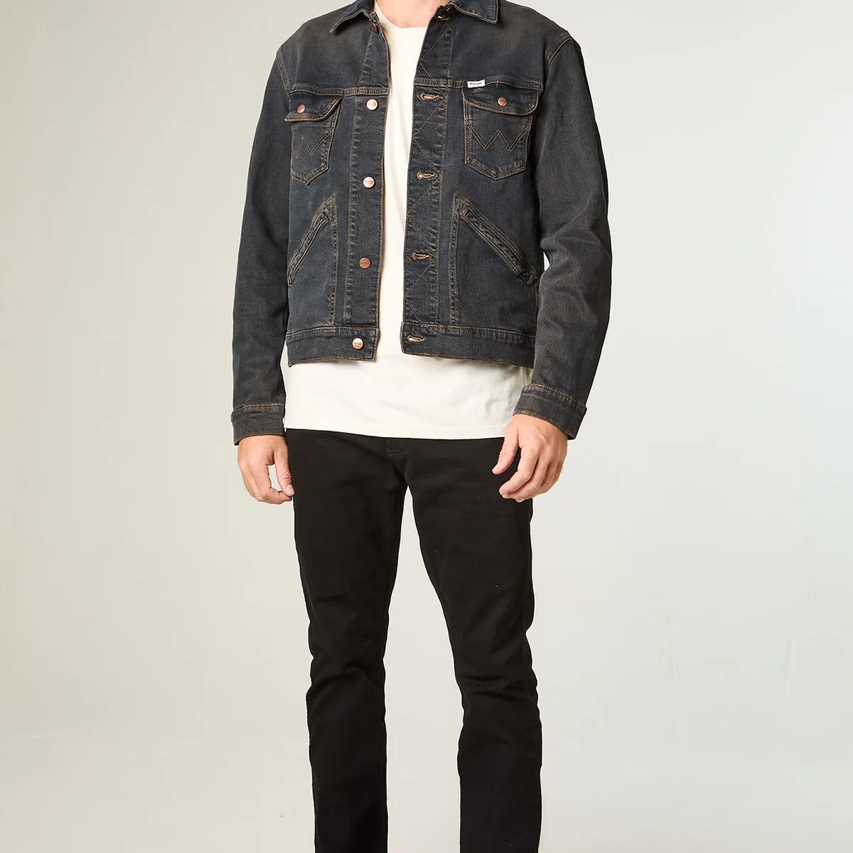 WRANGLER - Chaqueta Hombre 124Mj Denim Regular Fit Azul Oscuro
