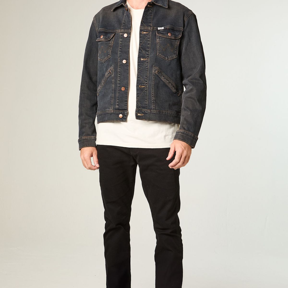 WRANGLER - Chaqueta Hombre 124Mj Denim Regular Fit Azul Oscuro