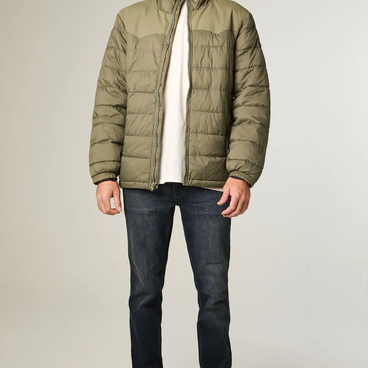 WRANGLER - Chaqueta Hombre Packable Puffer Regular Fit Verde