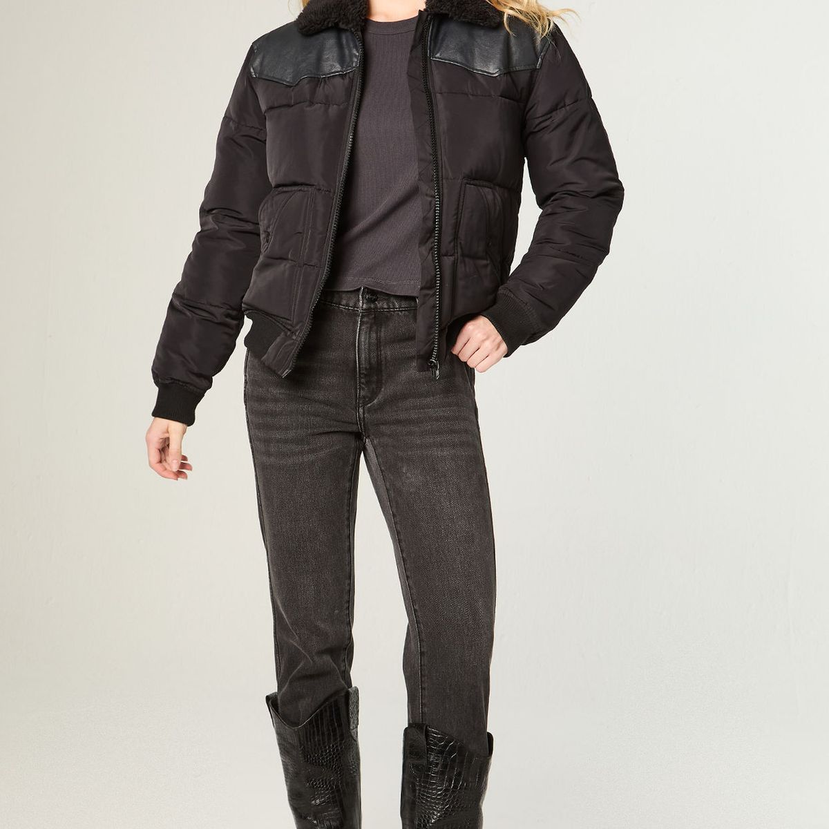 WRANGLER - Chaqueta Mujer Western Puffer Regular Fit Negro