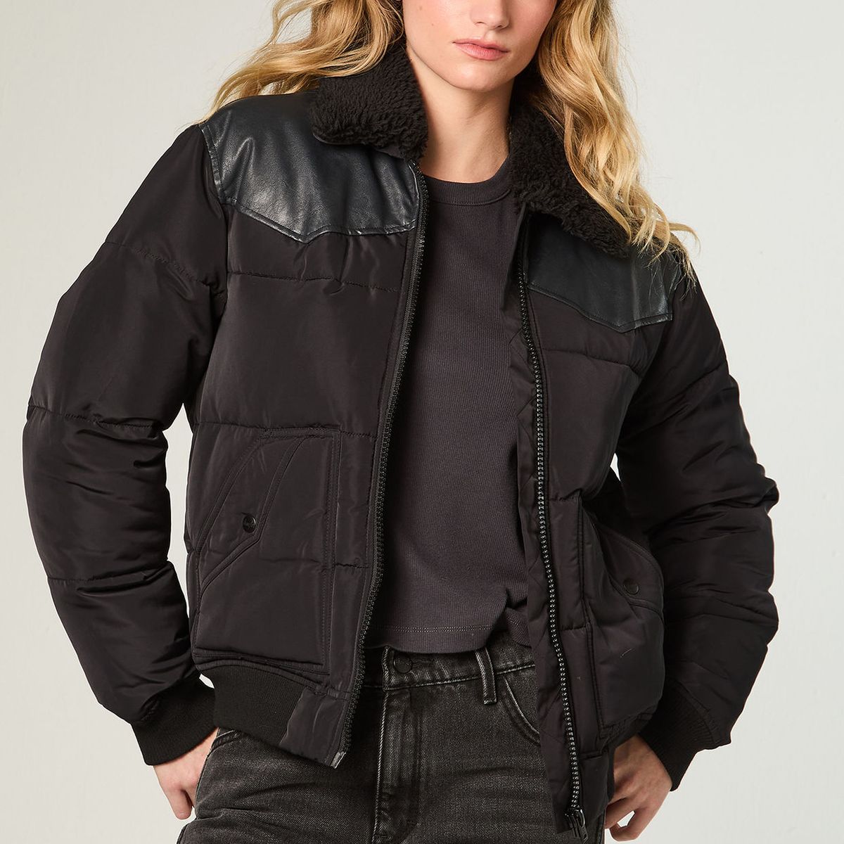WRANGLER - Chaqueta Mujer Western Puffer Regular Fit Negro