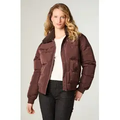 WRANGLER - Chaqueta Mujer Western Puffer Regular Fit Café