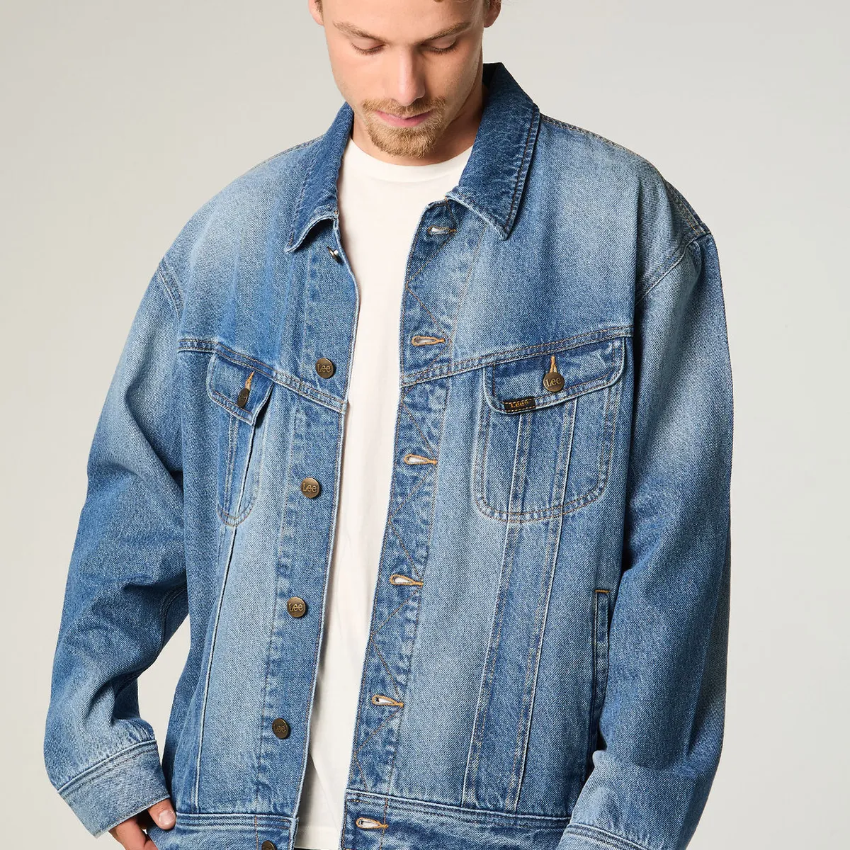 LEE - Chaqueta Hombre Regular Azul Rider