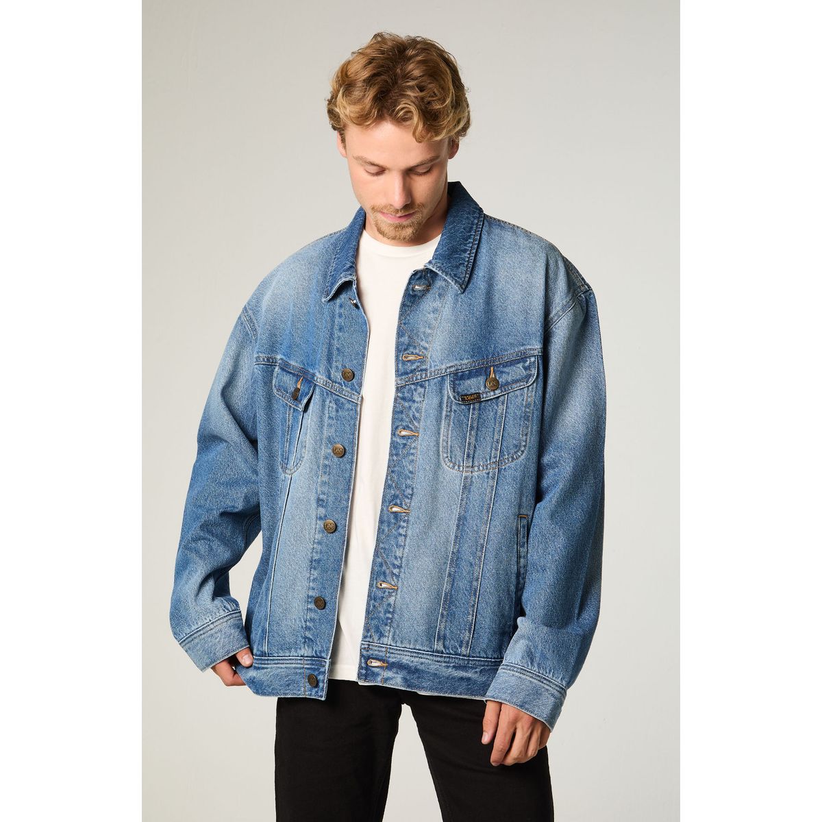 LEE - Chaqueta Hombre Regular Azul Rider