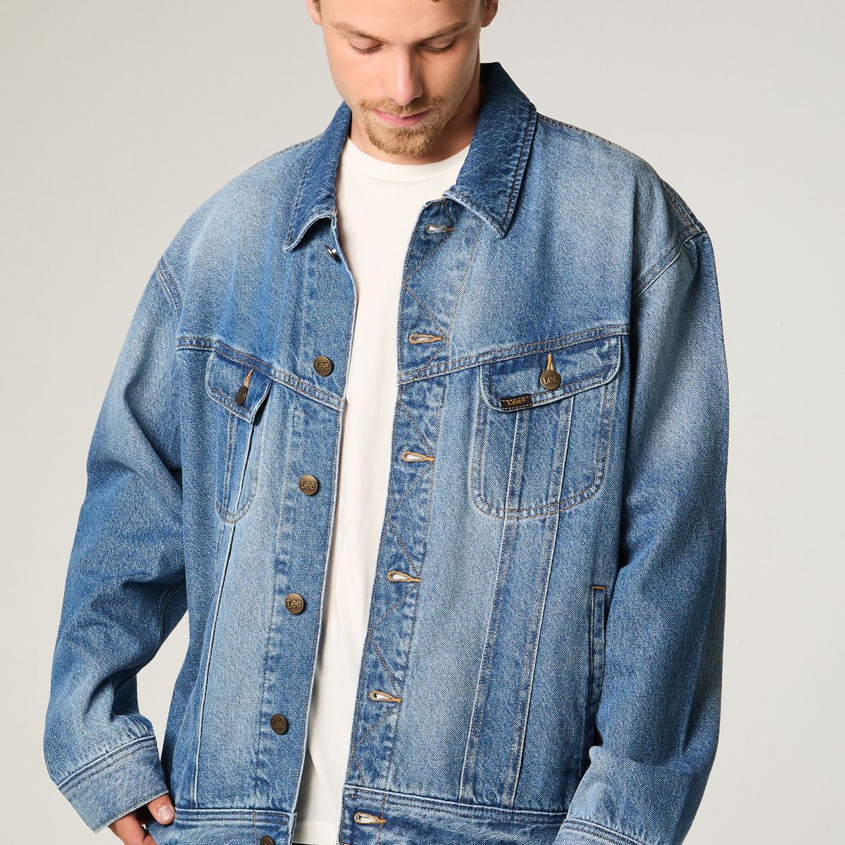 LEE - Chaqueta Hombre Regular Azul Rider