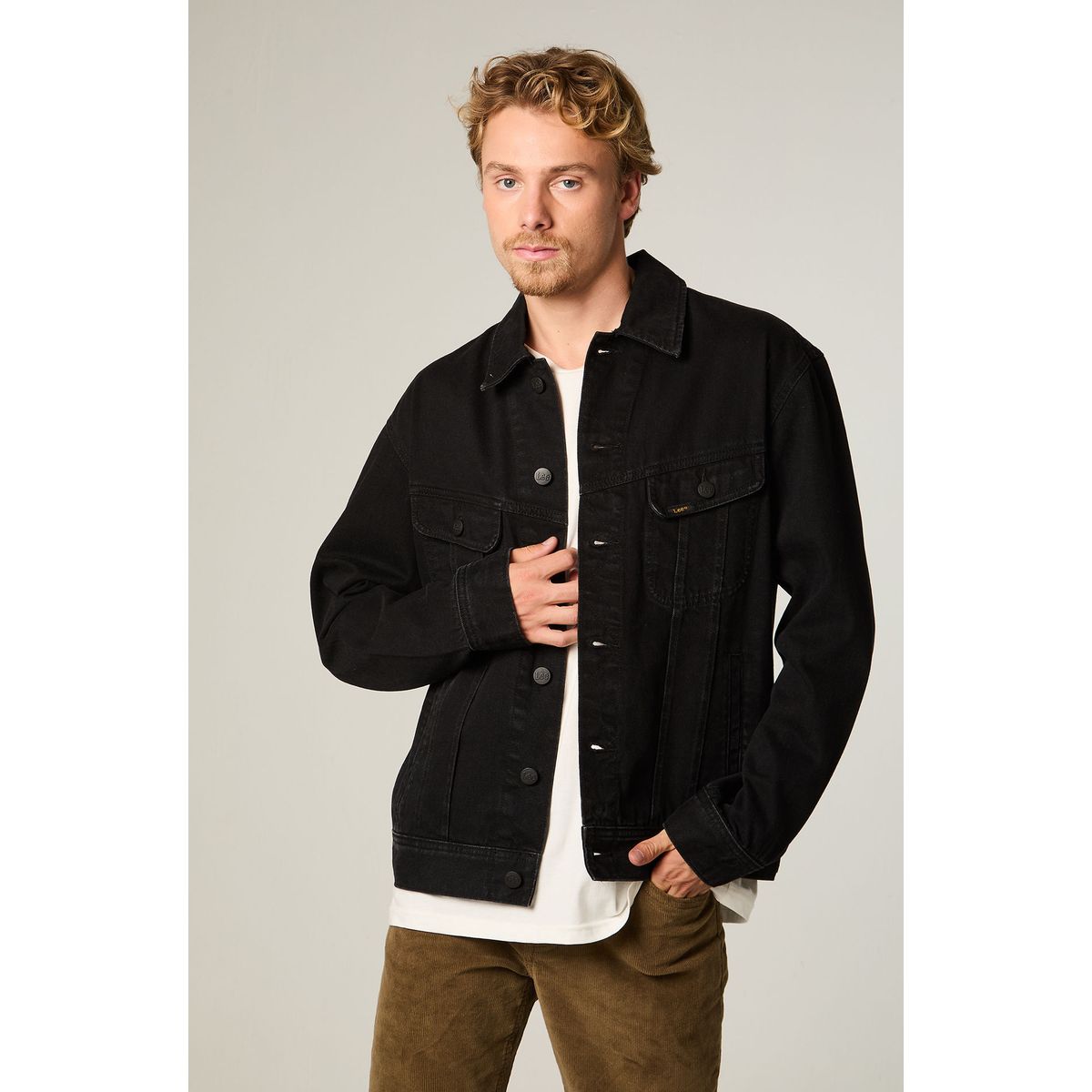 LEE - Chaqueta Hombre Regular Negro Rider
