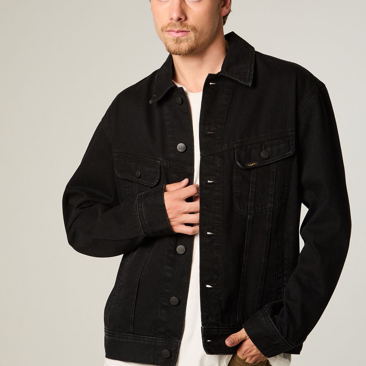 LEE - Chaqueta Hombre Regular Negro Rider