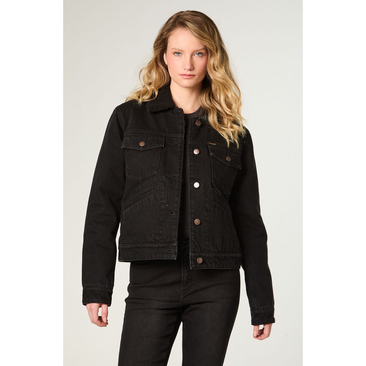 WRANGLER - Chaqueta Mujer Heritage Sherpa Heritage Fit Negro