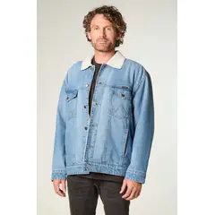 WRANGLER - Chaqueta Hombre Sherpa Denim Regular Fit Azul