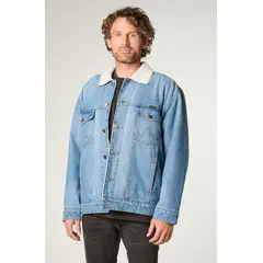 WRANGLER - Chaqueta Hombre Sherpa Denim Regular Fit Celeste