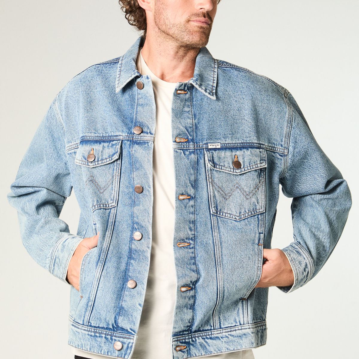 WRANGLER - Chaqueta Hombre Trucker Denim Regular Fit Azul