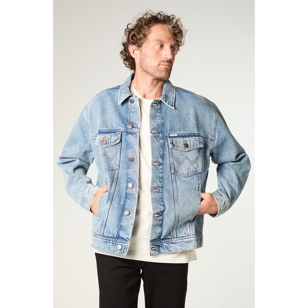 WRANGLER - Chaqueta Hombre Trucker Denim Regular Fit Azul
