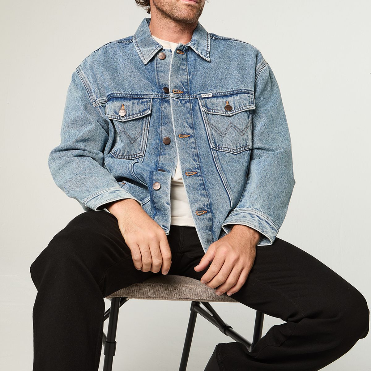 WRANGLER - Chaqueta Hombre Trucker Denim Regular Fit Azul