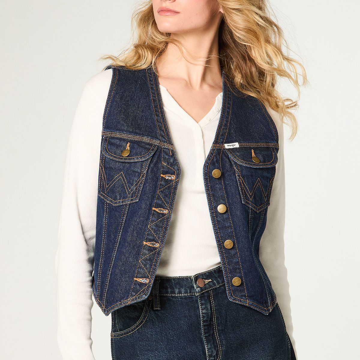 WRANGLER - Chaqueta Mujer Vest Denim Regular Fit Raw