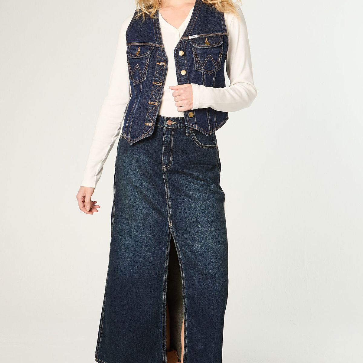 WRANGLER - Chaqueta Mujer Vest Denim Regular Fit Raw
