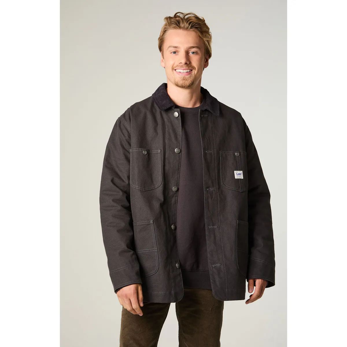LEE - Chaqueta Hombre Loose Gris Canvas