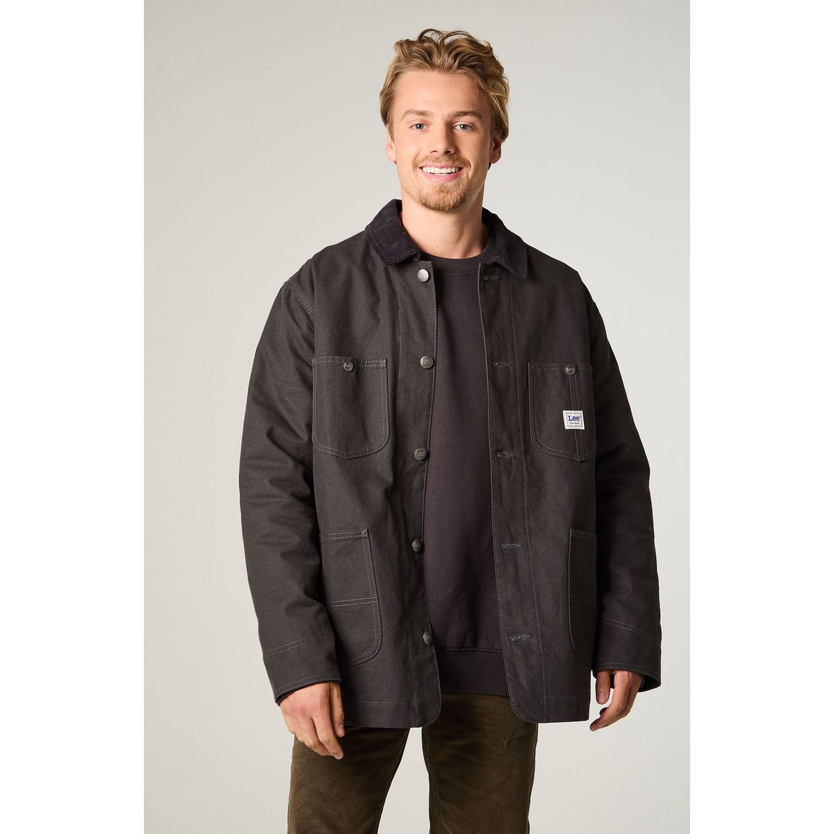 LEE - Chaqueta Hombre Loose Gris Canvas
