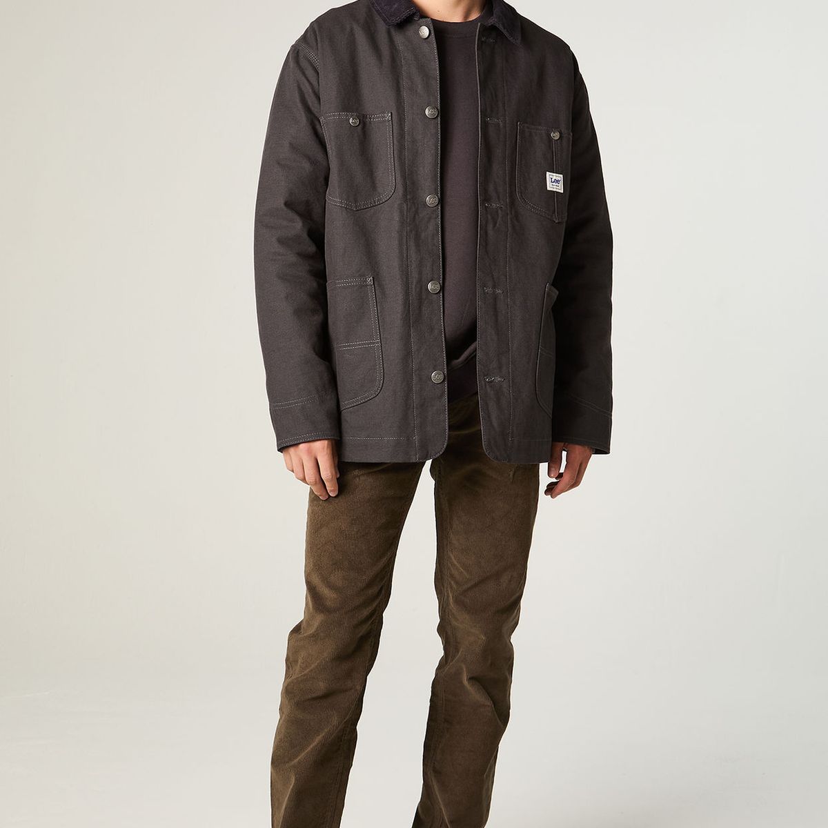 LEE - Chaqueta Hombre Loose Gris Canvas
