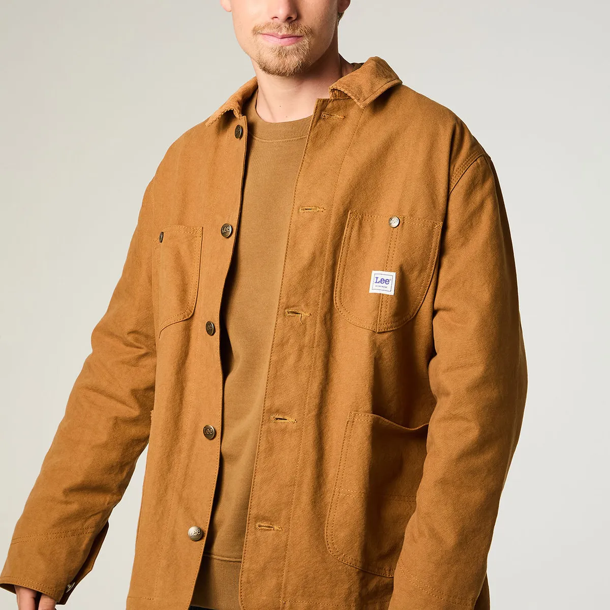 LEE - Chaqueta Hombre Loose Camel Canvas