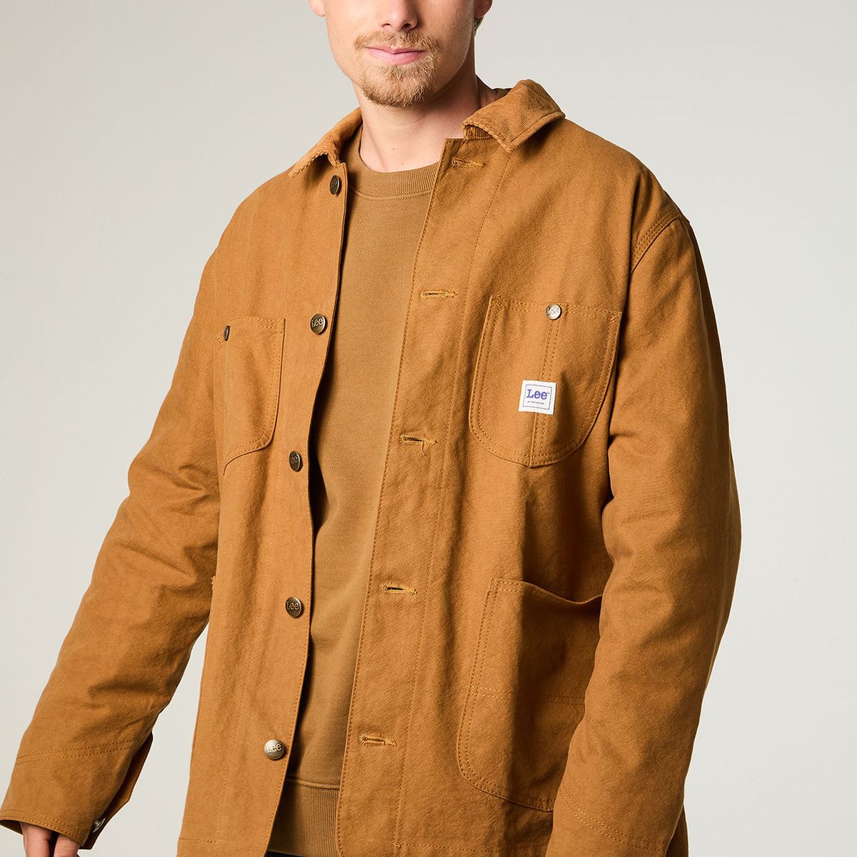 LEE - Chaqueta Hombre Loose Camel Canvas