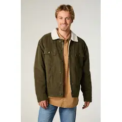 LEE - Chaqueta Hombre Regular Verde Militar Cotele