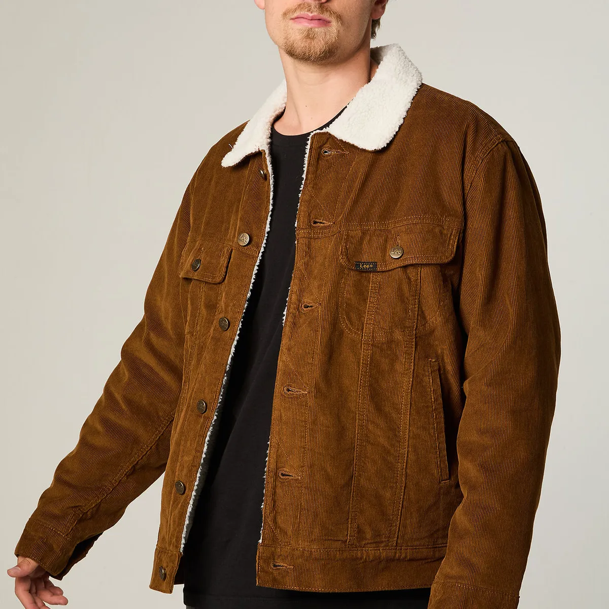 LEE - Chaqueta Hombre Regular Camel Cotele