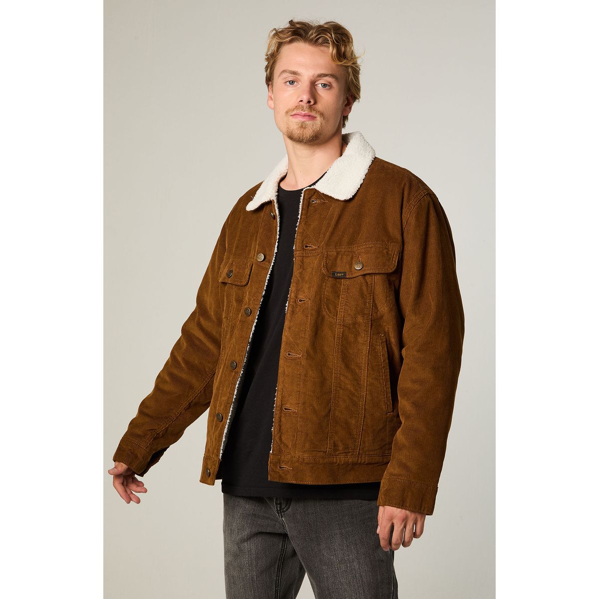 LEE - Chaqueta Hombre Regular Camel Cotele