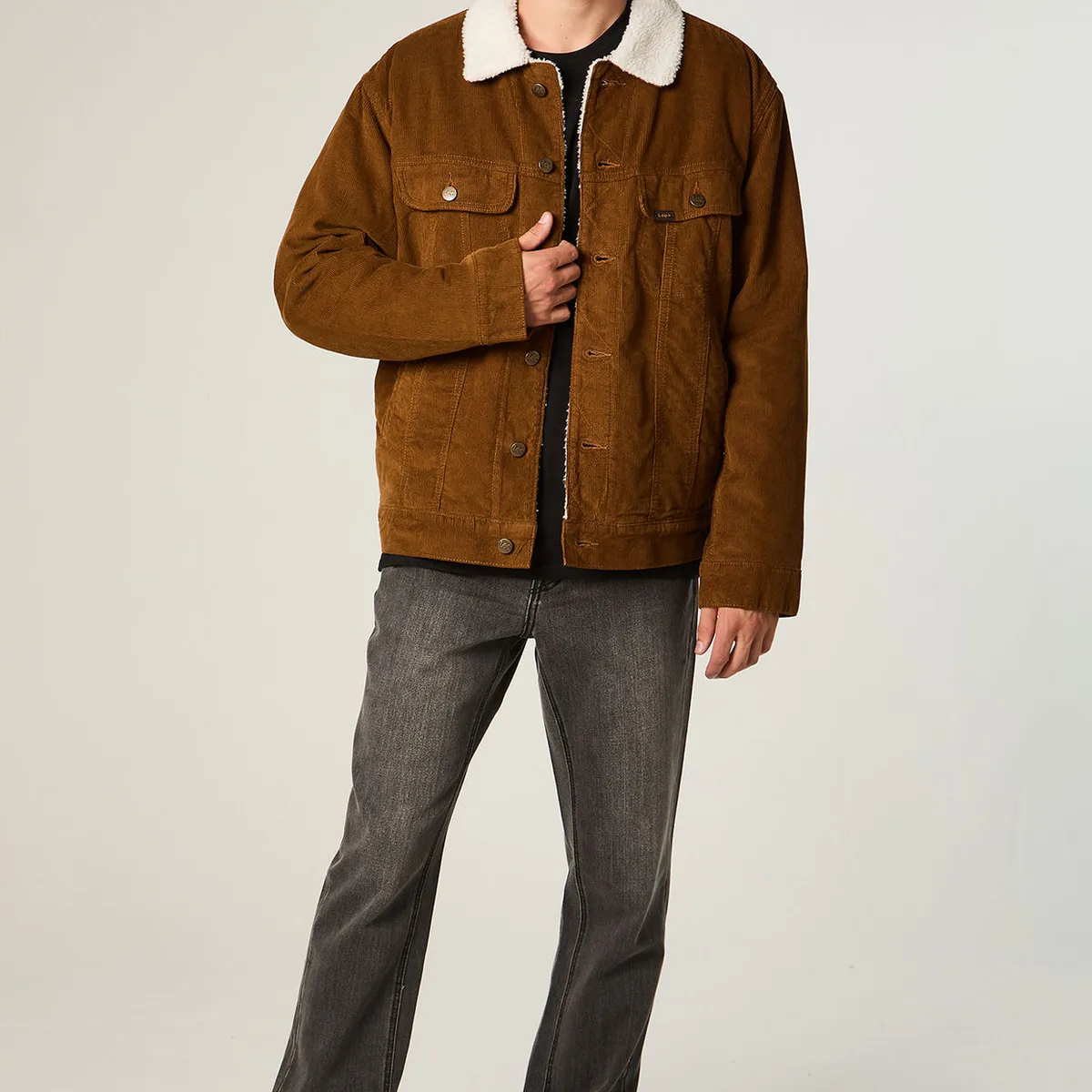 LEE - Chaqueta Hombre Regular Camel Cotele