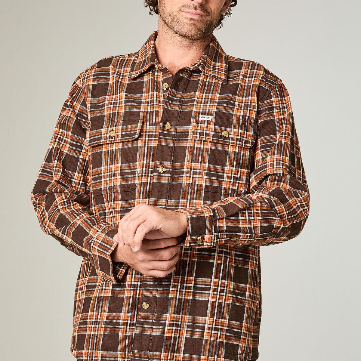 WRANGLER - Sobrecamisa Hombre Utility Overshirt Oversize Café